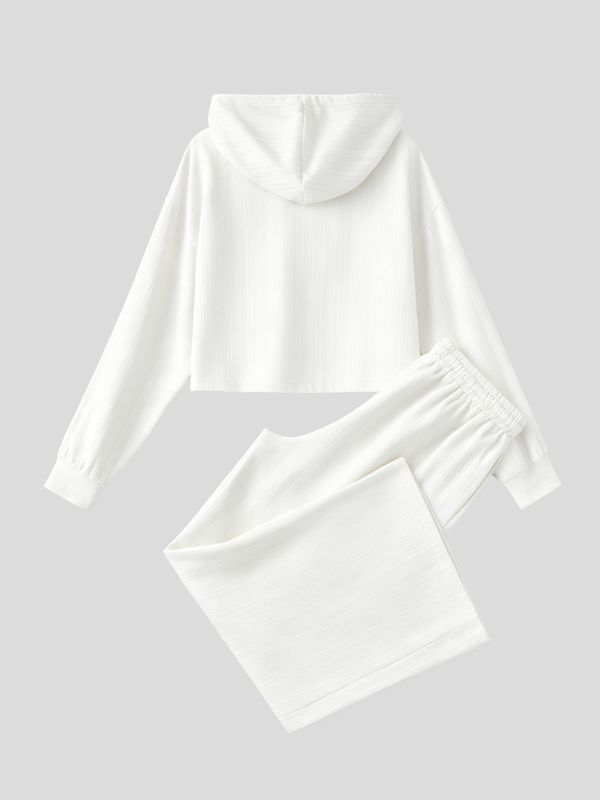 Men's Early Autumn Minimalist Crinkled Crop Two Pieces Outfit SKUL79626