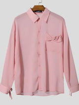 Men's Chiffon Sheer Long Sleeve Shirt SKUL41216
