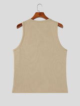 Men's Solid Color Slogan Print Casual Tank SKUL51915