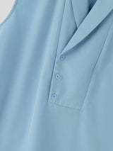 Men's Solid Color Lapel Button Tank SKUL56063