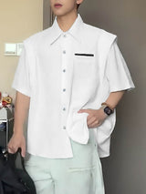 Men's Faux Two Piece Design Half Sleeve Shirt SKUL53154