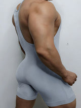 Men's Solid Color Slim Fit Sleeveless Bodysuit SKUL42532