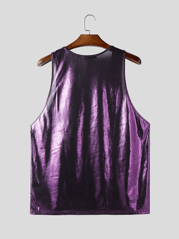 Men's Y2K Retro Metallic Shimmer Crushed Two Pieces Outfit SKUL56610