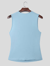 Men's Solid Twist Design Casual Tank SKUL26171