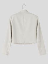Men's Smart Chic Evening Gala Double Leather Buckle Notch Neckline Cropped Blazer SKUL86648