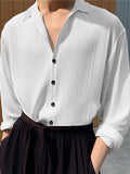 Mens Solid Textured Casual Long Sleeve Shirt SKUK51070