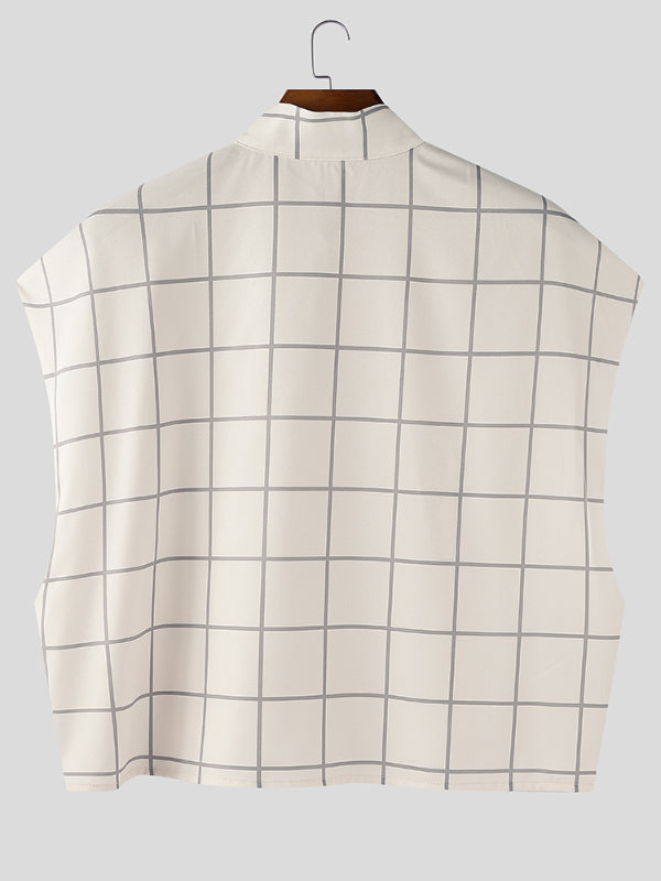 Men's Plaid Casual Sleeveless Shirt SKUL21028