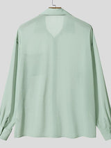 Men's Sheer Textured Long Sleeve Shirt SKUL51940