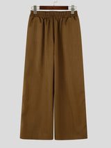 Men's Chill Relaxed City Walk Slub Textured Drawstring Flowing Baggy Pant SKUL84571
