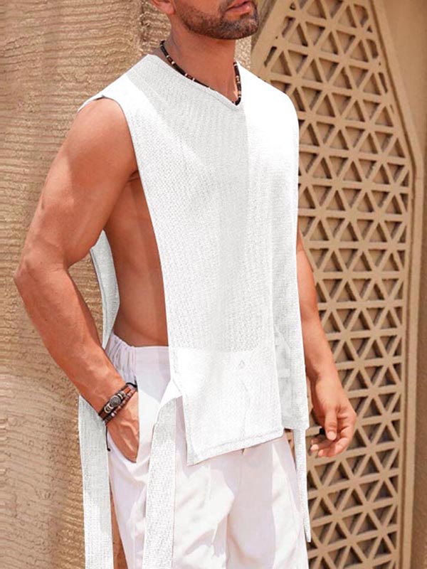 Men's Sheer Mesh Textured Casual Tank SKUL06336