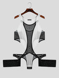 Mens Mesh Patchwork Deconstruction Sleeveless Bodysuit SKUK21333