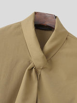 Men's Avant-Garde Integrated Tie-Neck Kimono-Sleeve Shirt SKUL64170