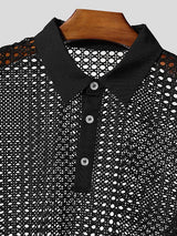 Men's Sheer Mesh Stand Collar Long Sleeve Shirt SKUL46275