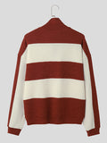 Mens Color Block Patchwork Lapel Sweater SKUK31913