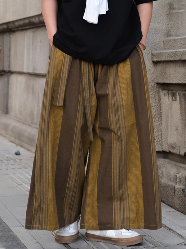 Mens Striped Wide-Leg Casual Pant SKUL16667