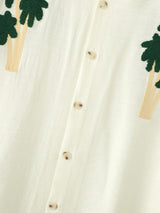 Mens Palm Tree Embroidered Short Sleeve Shirt SKUL14067