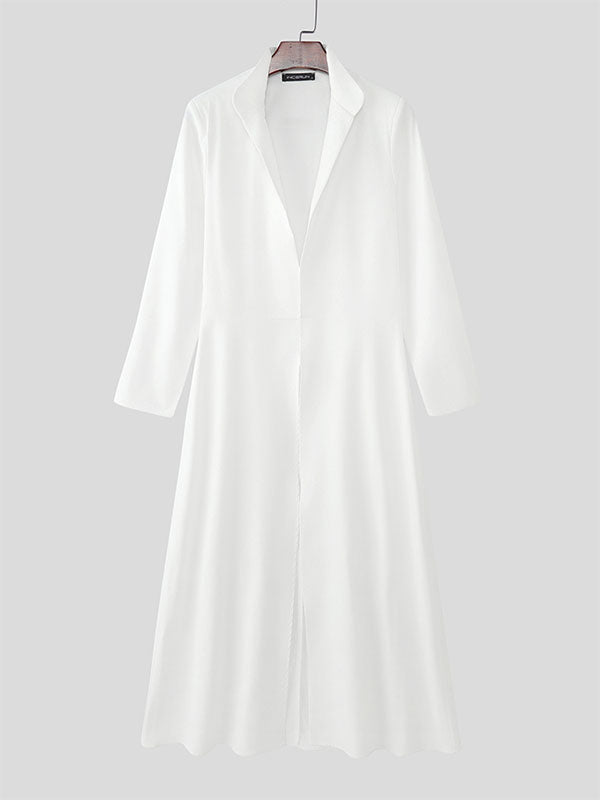 Men's Ruffled Hem Stand Collar Long Sleeve Blazer SKUL25000