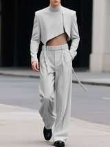 Men's Striped Cropped Casual Two Pieces Outfit SKUL33058