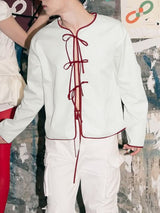 Men's Contrast Tie Long Sleeve Cardigan SKUL50118