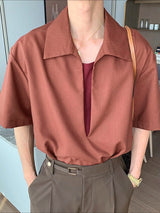 Men's Solid Color Short Sleeve T-Shirt SKUL38866