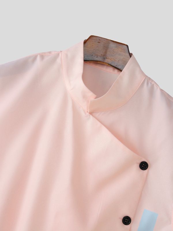 Men's Cyberpunk Pixel Geometric Block Asymmetric Diagonal Button Stand Collar Sleeveless Shirt SKUL61095
