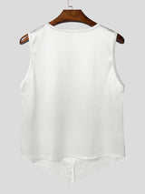 Men's Lace Patchwork Number Print Tank SKUL22799