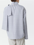 Mens Plaid High Neck Tie Design Shirt SKUK41756