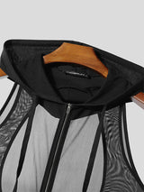 Mens Sheer Mesh Hooded Casual Tank SKUL10605