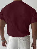 Mens Solid Half Zip Knit T-Shirt SKUK49676