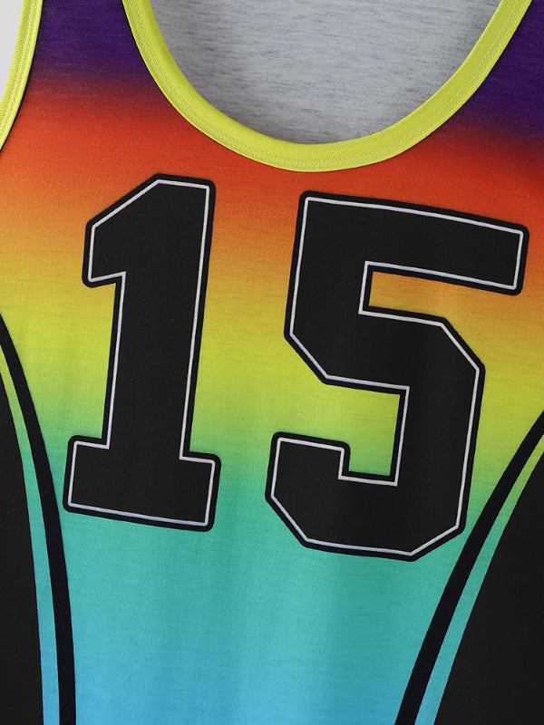 Men's Number Print Gradient Bodysuit SKUL22185