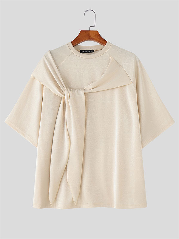 Mens Solid Color 3D-Cut Short Sleeve T-Shirt SKUL13730