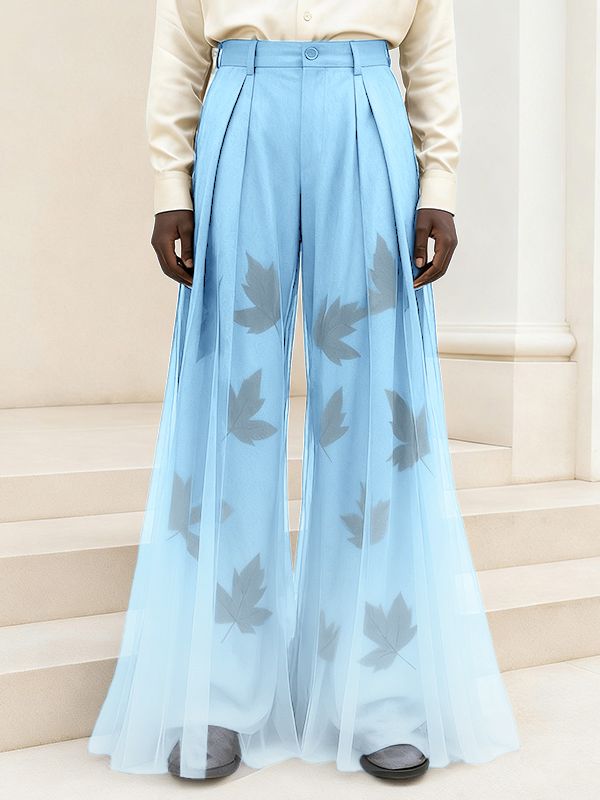 Men's Maple Leaf Print Gradient Mesh Pant SKUL39000