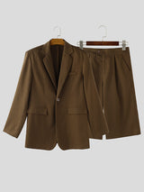 Men's Solid Color Casual Two Pieces Outfit SKUL27319