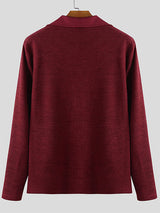 Men's Solid Color Knit Long Sleeve Sweater SKUL31942