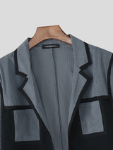 Men's Corduroy Colorblock Cropped Casual Two Pieces Outfit SKUL23736