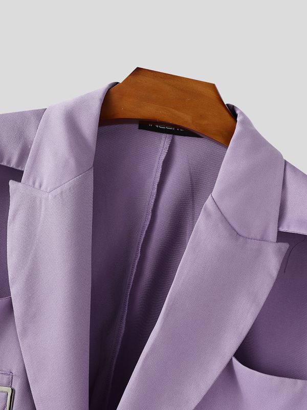 Men's Hollow Button Casual Long Sleeve Blazer SKUL36634