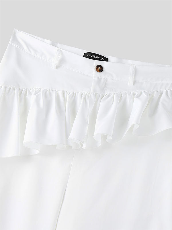 Mens Ruffle Trim Design Casual Pant SKUL10637