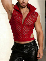 Men's Sheer Mesh Side Cutout Tank SKUL46528