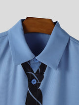 Men's Tie Print Sleeveless Two Pieces Outfit SKUL37678