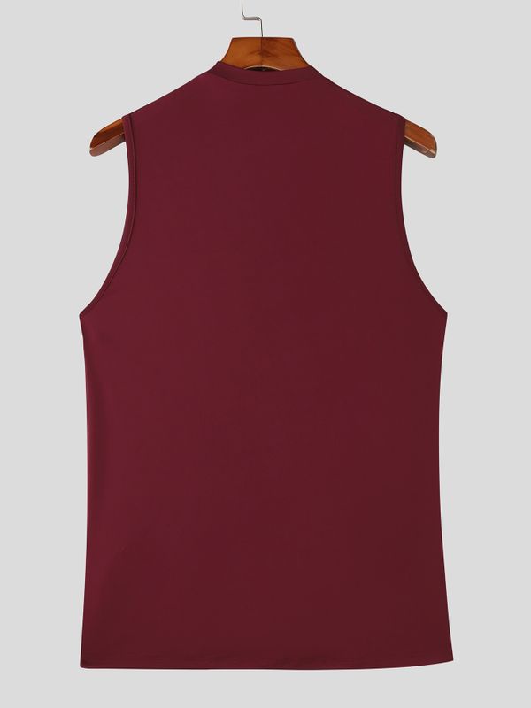 Men's Avant Garde High Street Ruched Asymmetrical Slim Fit Tank SKUL69066