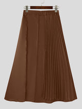 Mens Elegant Pleated Long Midi Skirt SKUK90363