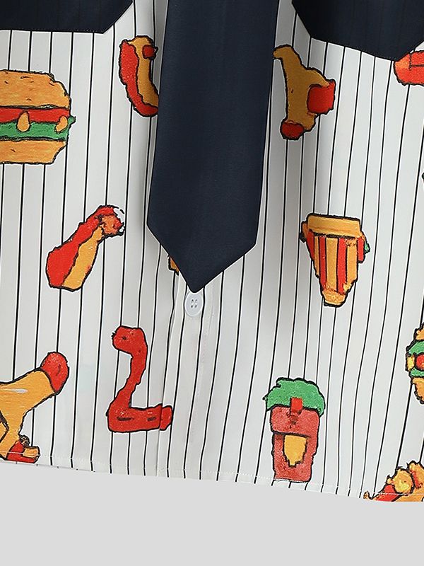 Men's Pixel Style Print Short Sleeve Shirt SKUL35143