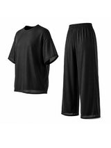 Men's Solid Color Semi Sheer Casual Two Pieces Outfit SKUL53020
