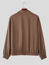 Men's Striped Zip Long Sleeve Jacket SKUL34144