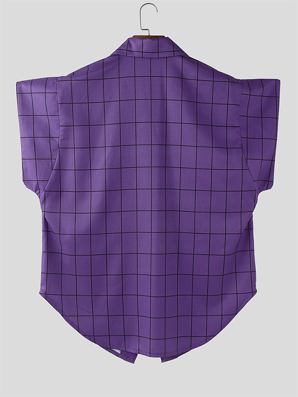 Men's Plaid Casual Sleeveless Shirt SKUL21346