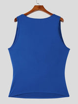 Men's Solid Color Loose Draped Neck Tank SKUL57680