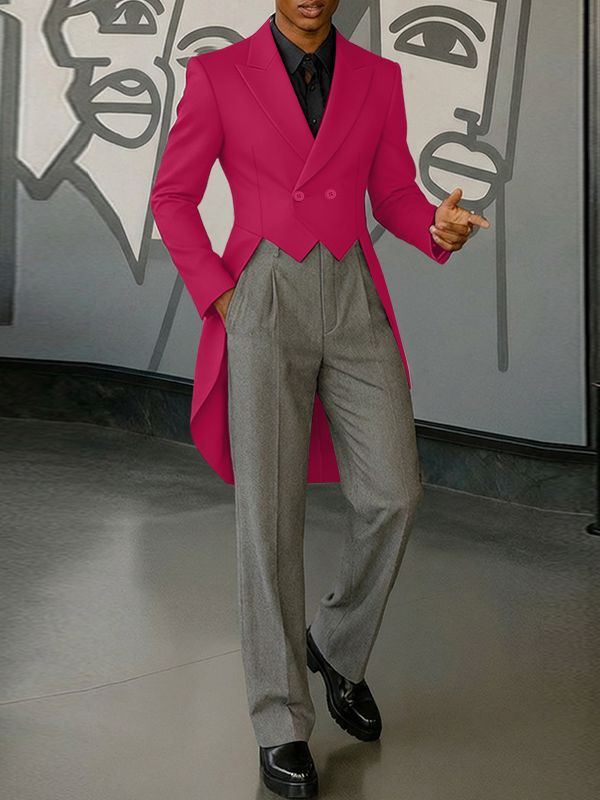 Men's Deconstructed Solid Color Casual Long Sleeve Blazer SKUL51014