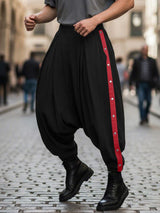 Men's Casual Contrast Edge Stud Button Pant SKUL48669