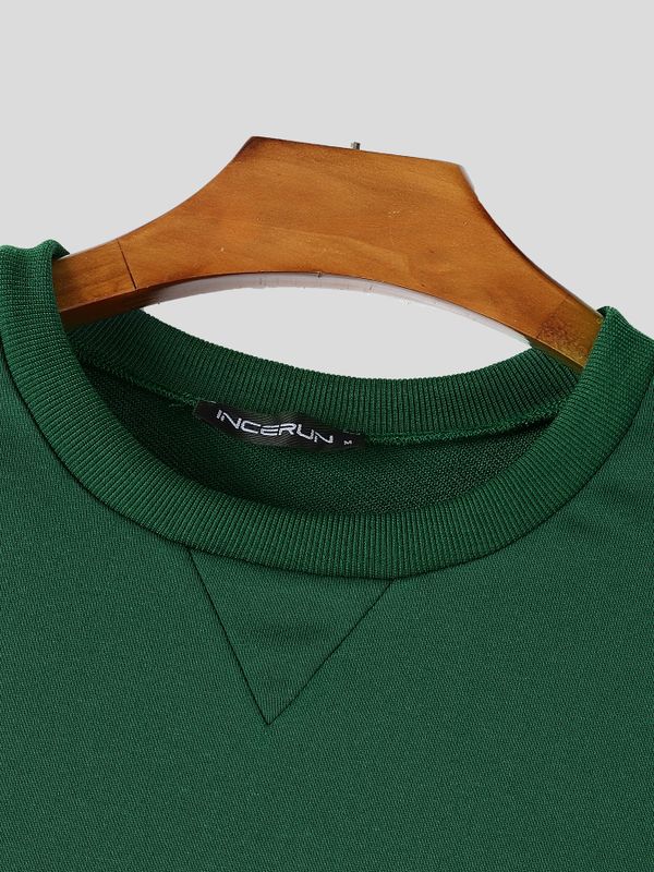 Men's Early Autumn Cozy Solid Color Loose Two Pieces Outfit SKUL80539