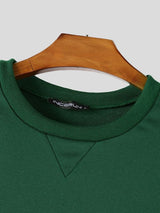 Men's Early Autumn Cozy Solid Color Loose Two Pieces Outfit SKUL80539